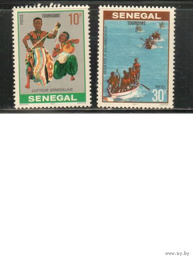 Сенегал-1978 (Мих.652-653) ,  ** , Туризм, Танцы, Лодки