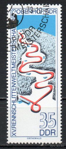 XV чемпионат мира по санному спорту в Оберхофе ГДР 1973 год серия из 1 марки