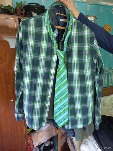 Рубашка мужская и галстук 41 ворот спина 78 см