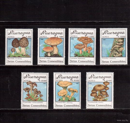 Никарагуа-1990 (Мих.3001-3007) , **  ,Флора, Грибы,  (полная серия)