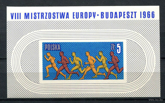 Польша - 1966 - Спорт - [Mi. bl. 39] - полная серия - 1 блок. MNH.