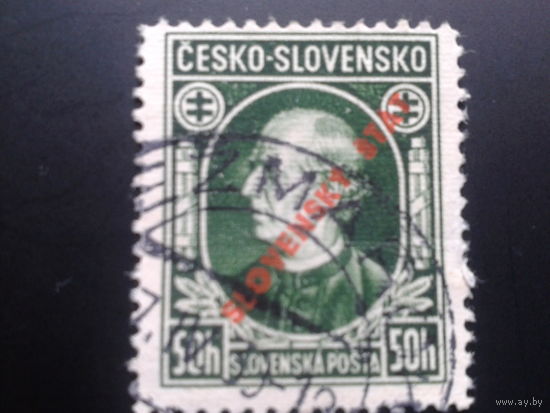 Словакия 1939 Глинка надпечатка
