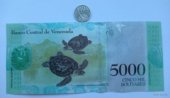 Werty71 Венесуэла 5000 боливаров 2016 UNC банкнота