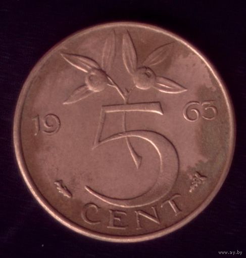 5 центов 1963 год Нидерланды