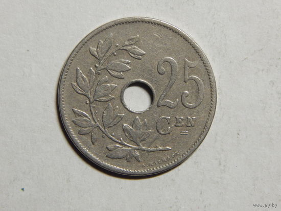 Бельгия 25 сантимов 1908г