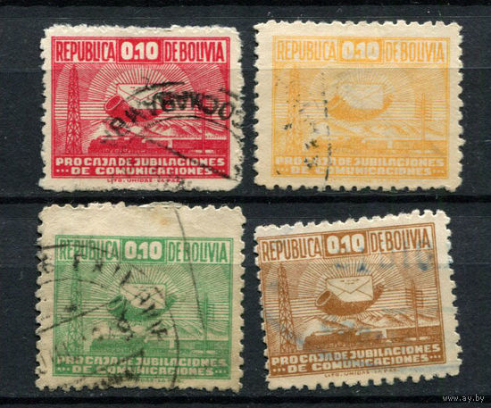 Боливия - 1947/1948 - Рожок и письмо. Zwangszuschlagsmarken - [Mi. 5z-8z] - полная серия - 4 марки. Гашеные.  (Лот 53AT)