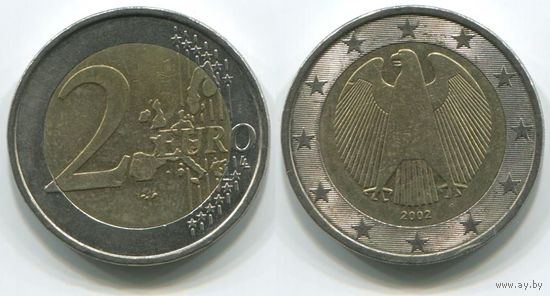 Германия. 2 евро (2002, буква F, XF)
