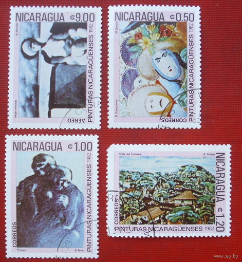 Никарагуа. Живопись. ( 4 марки ) 1982 года. 5-14.