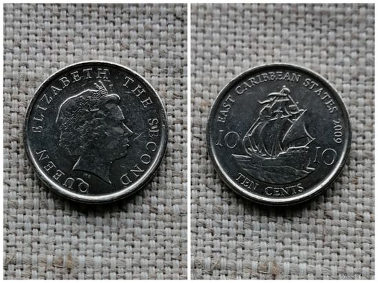 Карибы (Карибские острова) 10 центов 2009 парусник