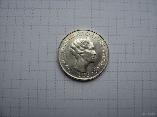 Люксембург 100 франков 1963 (I), серебро