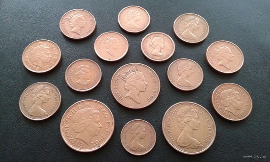 15 монет с Королевой Елизаветой. Одним лотом.