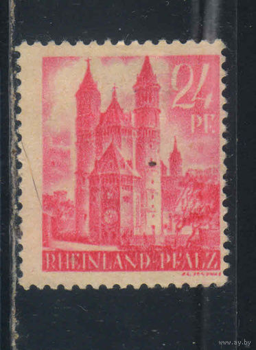 Оккупация Германии Французская зона Рейнланд-Пфальц 1947 Собор Св. Петра в Вормсе Стандарт #8*