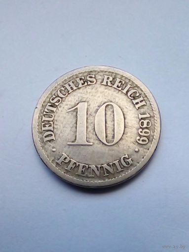 Германия 10 пфеннигов 1899 D