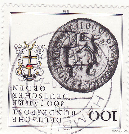Печать 15-го века и герб Великого магистра 1990 год