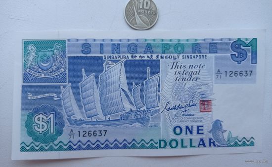 Werty71 Сингапур 1 доллар 1987 UNC банкнота
