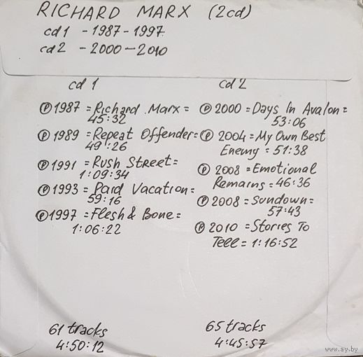 CD MP3 дискография Richard MARX на 2 CD