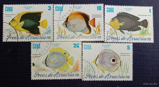 Марки Куба 1985  Набор "Аквариумные рыбки"