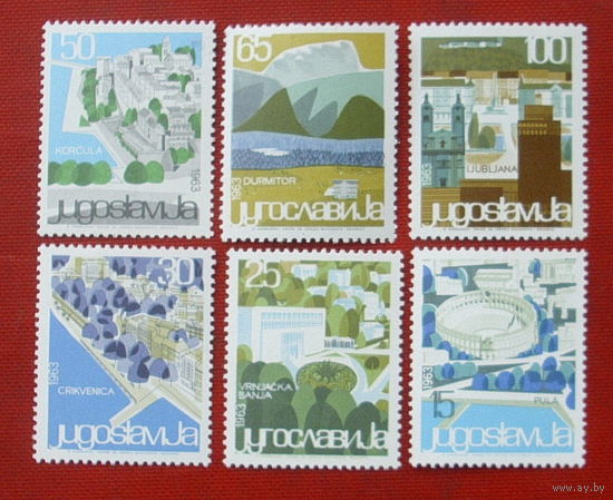 Югославия. Туризм. Архитектура. ( 6 марок ) 1963 года. 5-3.
