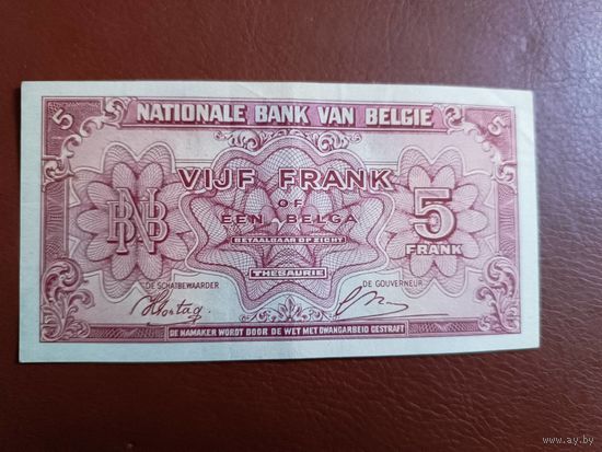 Бельгия 5 франков 1943