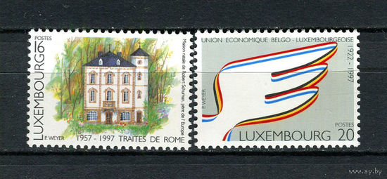 Люксембург - 1997 - Юбилеи. Римский договор. Бельгийско-люксембургский экономический союз  - [Mi. 1416-1417] - полная серия - 2 марки. MNH.  (Лот 149AJ)