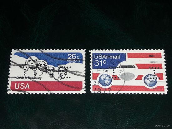 США 1974 - 1976 Авиапочта. Две марки одним лотом