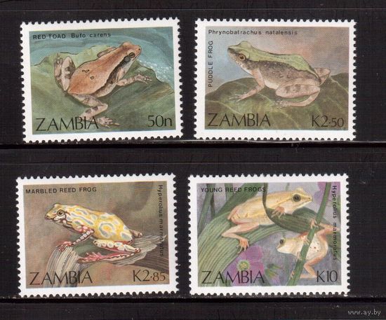 Замбия-1989(Мих.470-473)  ** , Фауна, Лягушки, (полная серия)