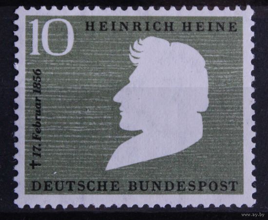 100 лет со дня смерти Генриха Гейне, Германия, 1956 год, 1 марка