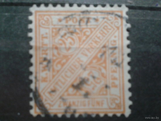 Вюртемберг 1881 Служебная марка 25 пф