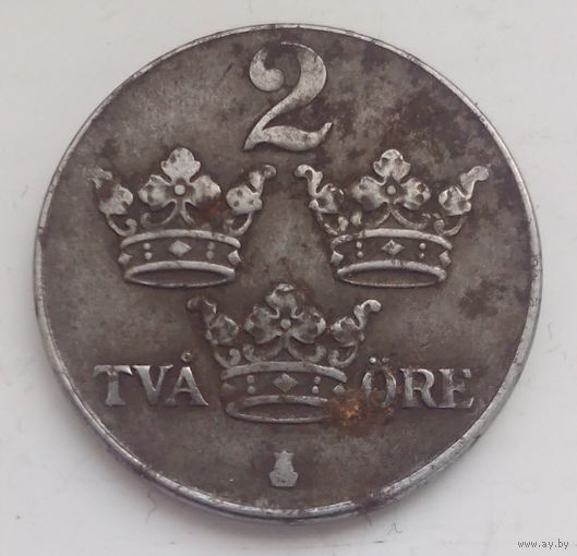 Монета Швеция,старая монета Швеция,2 эре 1949