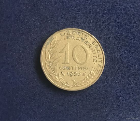 Франция 10 сантимов 1986