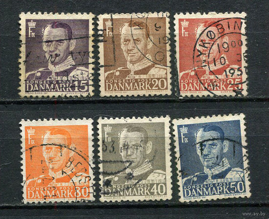 Дания - 1948/1951 - Король Фредерик IX - 6 марок. Гашеные.  (Лот 8CE)