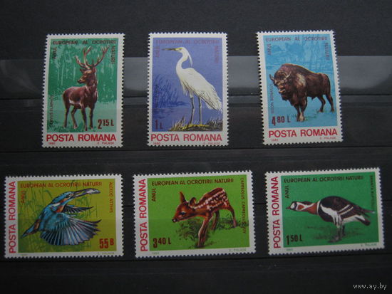 Марки - фауна, звери, птицы, Румыния, 1980, 6 шт