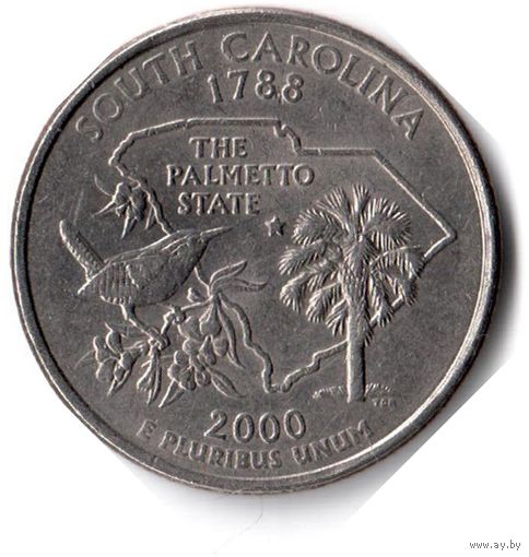 США. 1/4 доллара (1 квотер, 25 центов). 2000. Южная Каролина. P