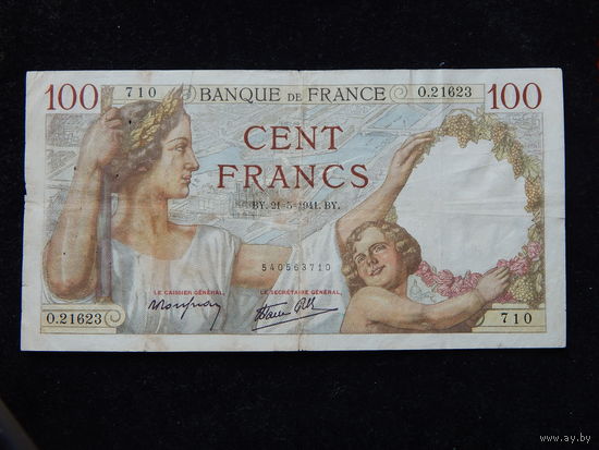 Франция 100 франков 1941 г