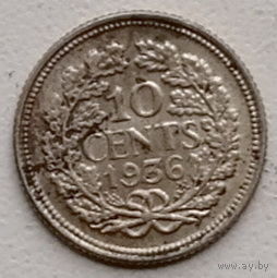 Нидерланды 10 цент 1936