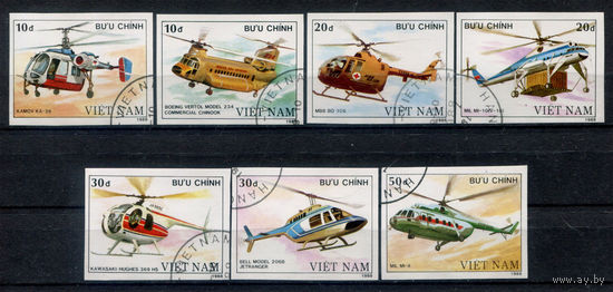 Вьетнам - 1989г. - авиация - 7 марок - полная серия, гашёные [Mi 2014-2020]. Без МЦ!