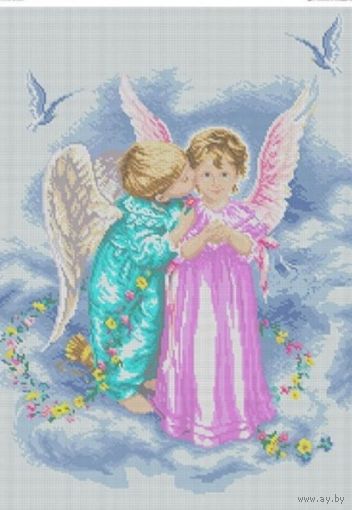 Картина для вышивки бисером " Ангелочки"