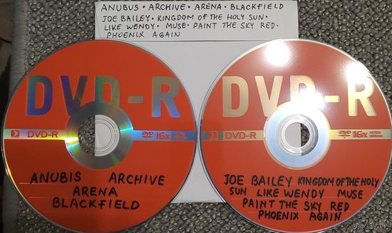 DVD MP3 дискография ANUBUS, ARCHIVE, ARENA, BLACKFIELD, Joe BAILEY, KINGDOM OF THE HOLY SUN, LIKE WENDY, MUSE, PAINT THE SKY RED, PHOENIX AGAIN - 2 DVD