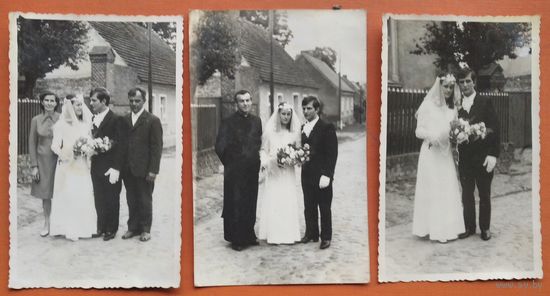 Свадебные фото. 1950-е. Польша. 9х14 см. 3 шт. Цена за все.