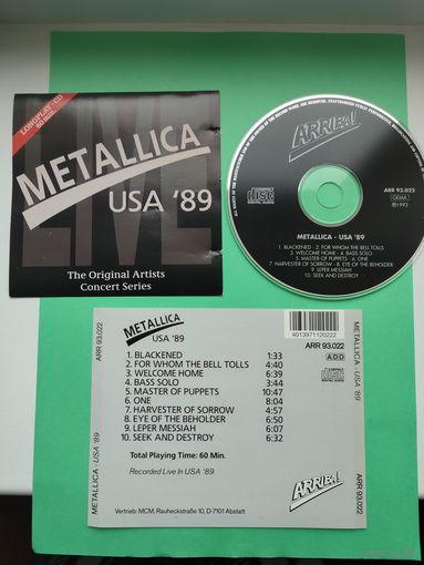 METALLICA - USA '89 CD (1989/1993)