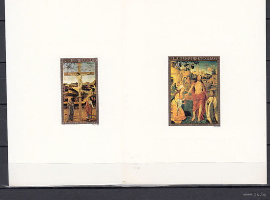 Религиозная живопись. Габон. 1975. 2 люкс-блока (картон). Michel N 554-555 (- е)