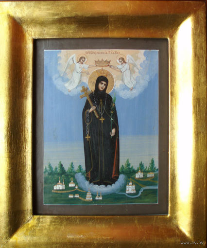 Преподобная Евфросиния Княгиня Полоцкая Икона XIX - XX век в киоте.