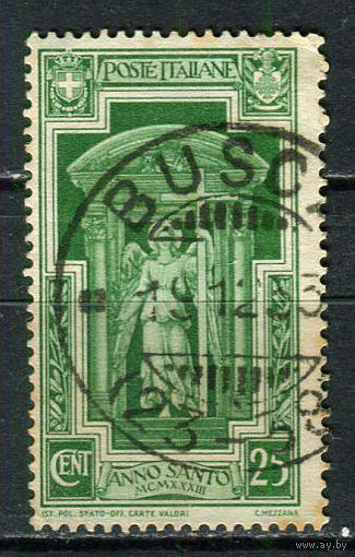 Королевство Италия - 1933 - Ангел, несущий крест 25С - [Mi.453] - 1 марка. Гашеная.  (Лот 39EN)-T5P3