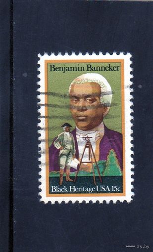 США.Ми-1420 .Benjamin Banneker (1731-1806), астроном и математик.Серия:Черное наследие.1980.
