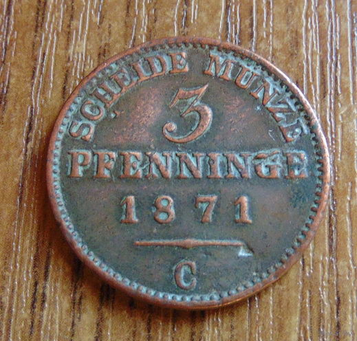 3 пфеннинга 1871 год