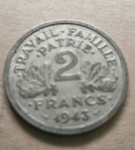 РАСПРОДАЖА - 2 франка 1943г. Франция