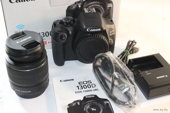 Фотоаппарат Canon EOS 1300D Kit 18-55mm IS II, 3000 пробег