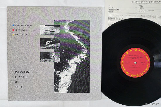 JOHN McLAUGHLIN, AL DI MEOLA, PACO DE LUCIA - PASSION,GRACE & FIRE (JAPAN винил LP 1983)