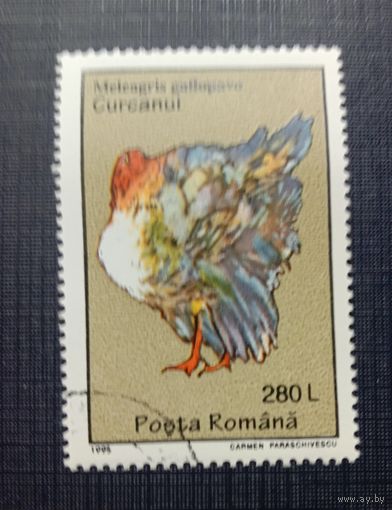 Марка Румынии 1995 Индюк