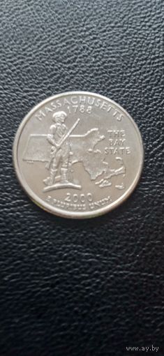 США 25 центов  2000 г. D. Массачусетс